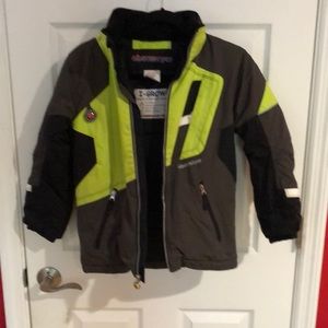 Obermeyer winter jacket size 8. Grey, black, lime